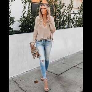 VICI Tainted Love Cotton Distressed Sweater